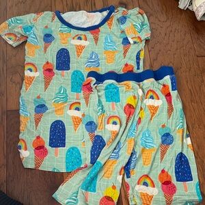 Little Sleepies Ice Cream and Rainbow Pajama Set